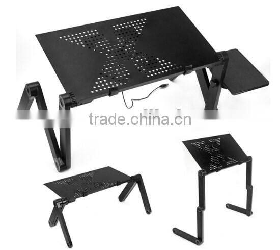 Portable folding multipurpose laptop stand with cooler fan ,adjustable laptop desk cooler stand
