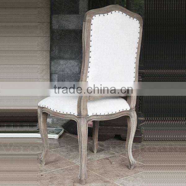 Antique French Country Distress Curved Back Dining Chair