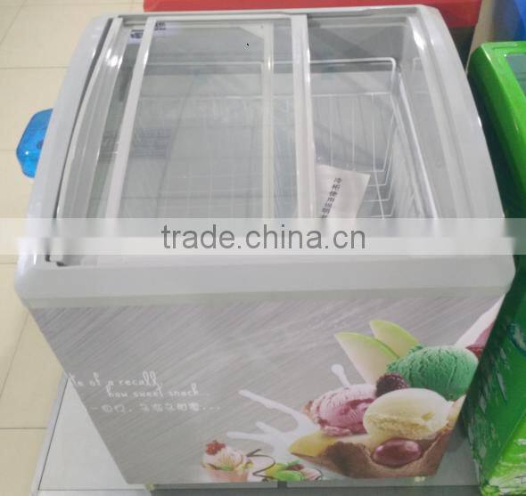 200L Sliding glass doors ice cream display chest freezer