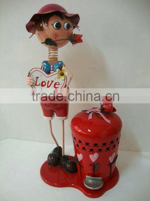 Green Metal crafts can hold trash,home & gardon decoration SX1003-1