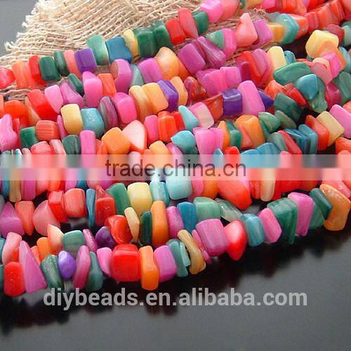 9-16mm colorful natural dyed shell chip beads