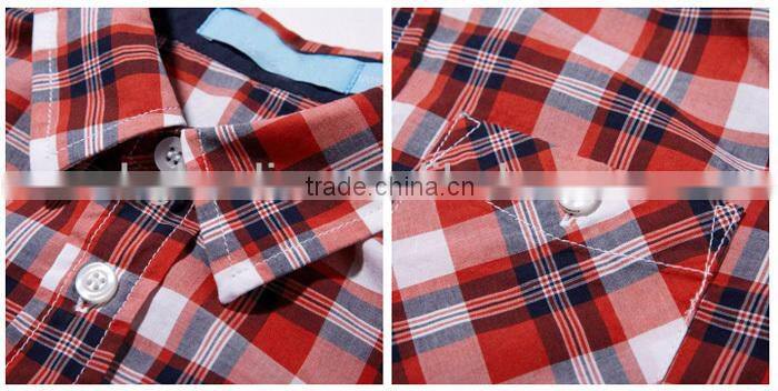 Kids dresses cheap cotton branded latest style custom checks boy shirt