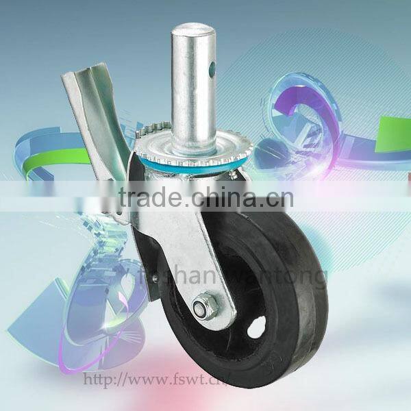 Top Plate 100mm Industrial Swivel Black Rubber Caster Wheels