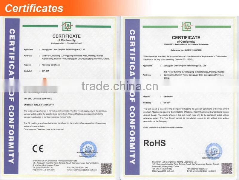 Stereo Earphones in Ear Headphones for Apple iPhone Fluorescent 4 light up earphone