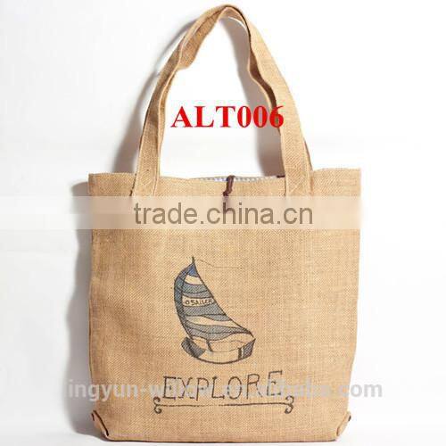 Jute tote fabric bag