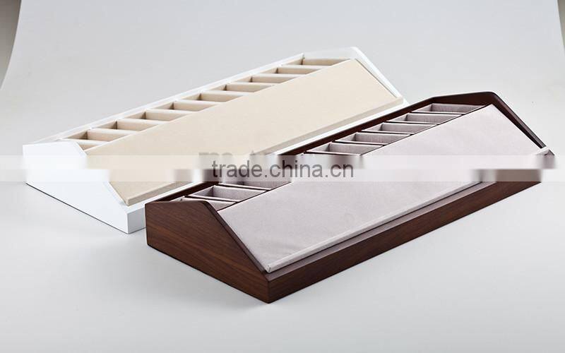 Unique wooden 10-Grid belt display stand