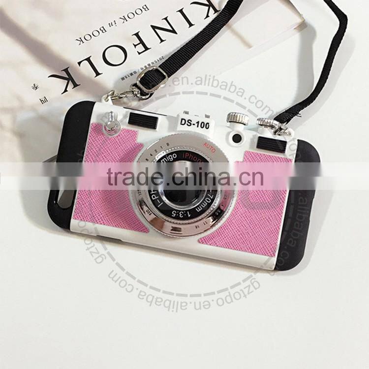 Creative 3D Camera Design Combo Hard PC Shell Dual Layers Mobile Phone Case Silicone TPU Phone Case for iphone 6 6s plus