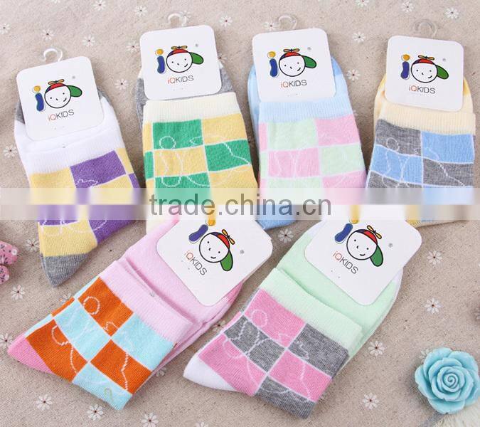 GSB-08 2015 High quality cotton baby thigh high socks with rainbow design