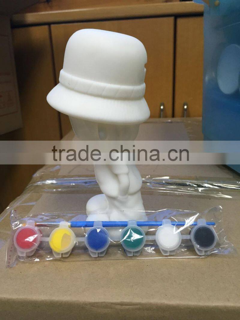 White Vinyl Toy, Kids Color Painting DIY Toys,Little Boy Figure Money Box