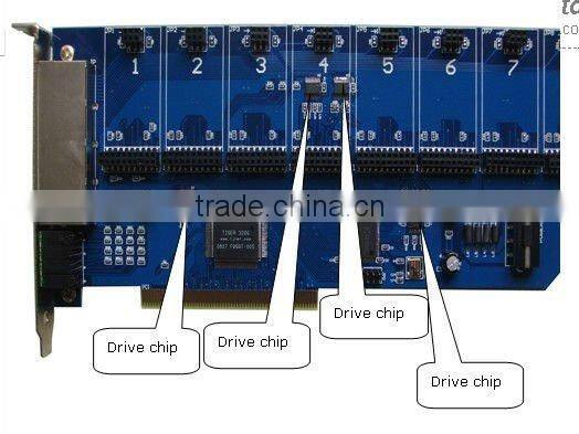 echo cancellation 8 port analog Asterisk PCI card +embedded driver 8 FXO/FXS