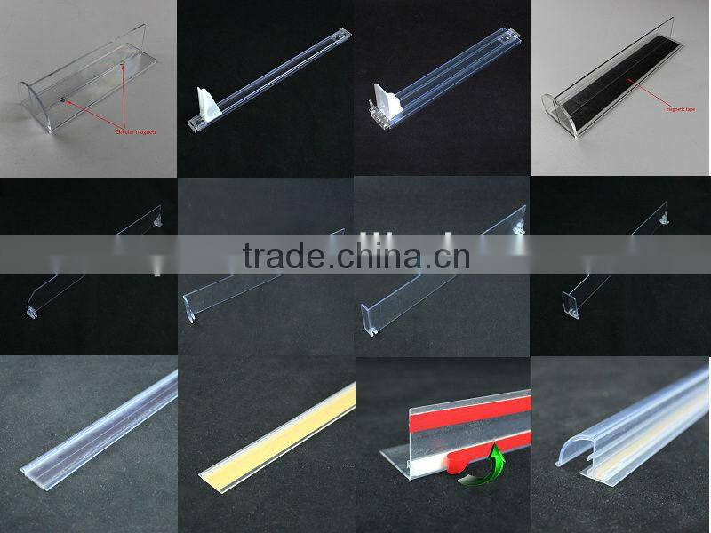 displaying rail for pusher and divider to manage the goods