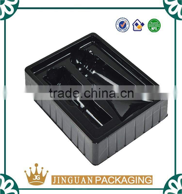 Plastic Black PVC Cosmetics Container With Custom Logo