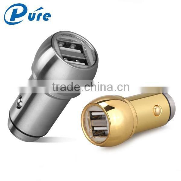 Factory Sale Car Charger Newest Design FCC CE RoHS Certified with Patent Quick Charge Car Charger Dual USB Phone Charger