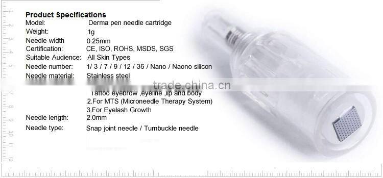 2017 Flagship ! disposable 9 12 36 pins bayonet coupling needle cartridge for derma pen
