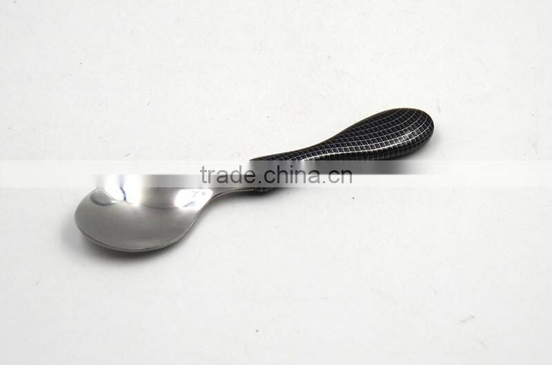 Full printed black color ABS handle baby spoon and fork set