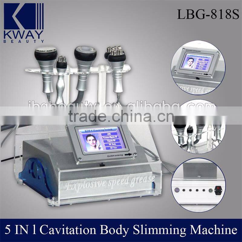 2016 Top sale best 5 in1 ultrasonic cavitation rf slimming machine with CE certification.