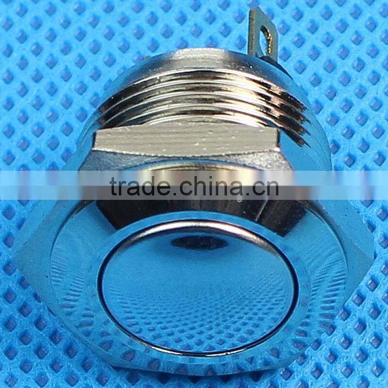 16mm flat head metal push button