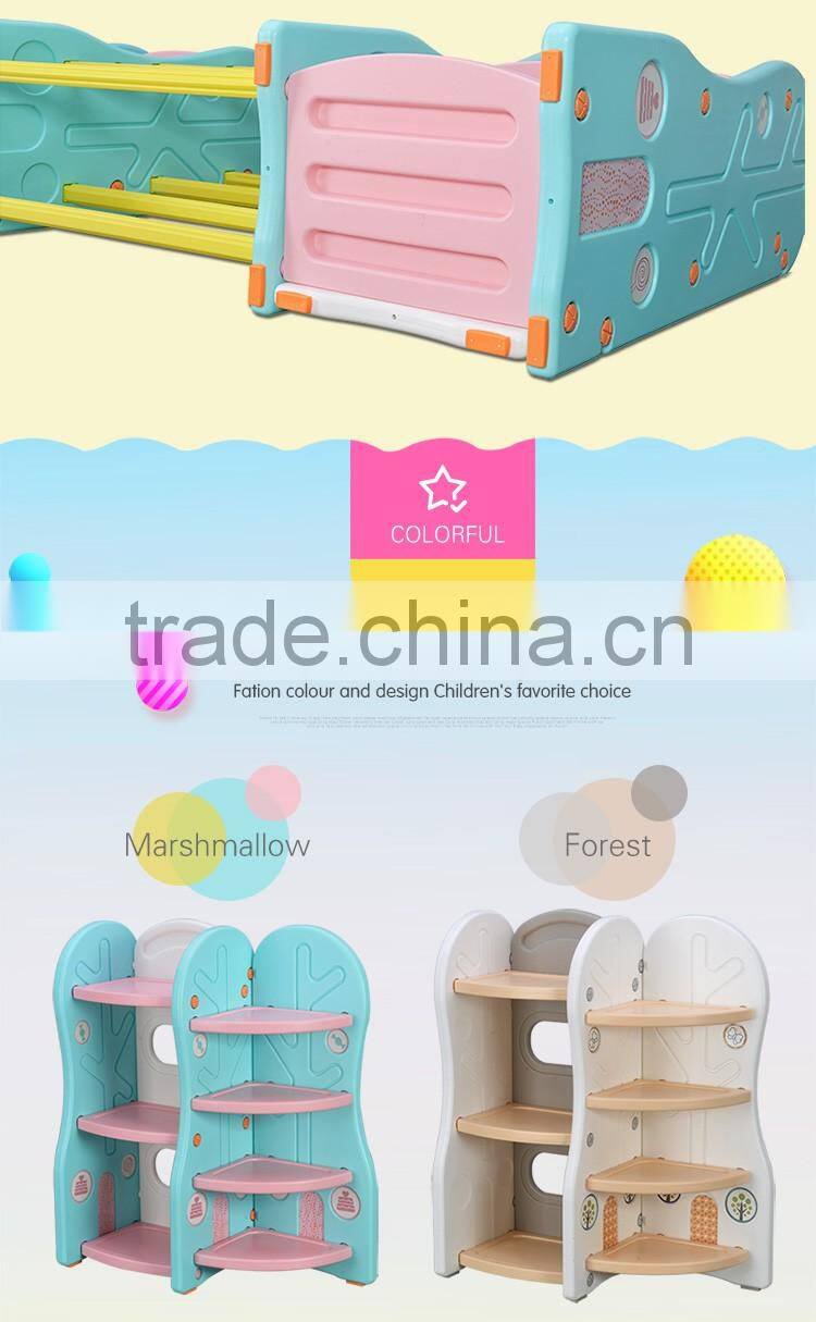 Children's bookcase kids plastic toy storage shelf