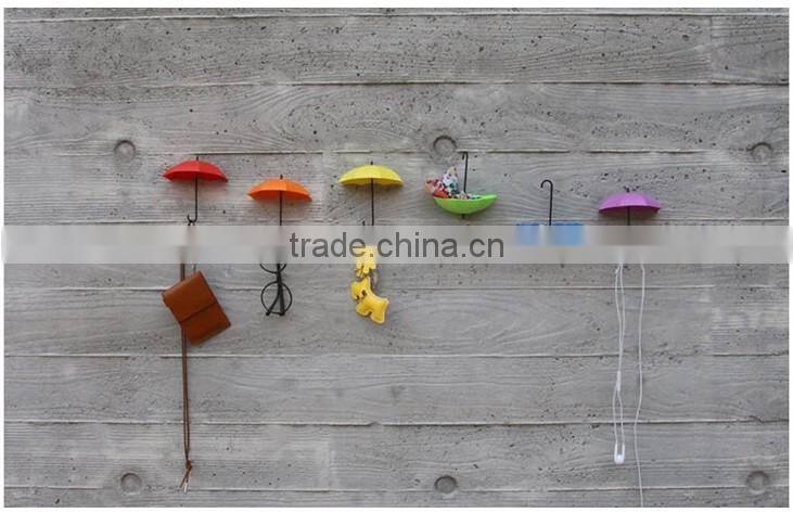 Lovely Umbrella Shape Sticky Hooks/3pcs in one set