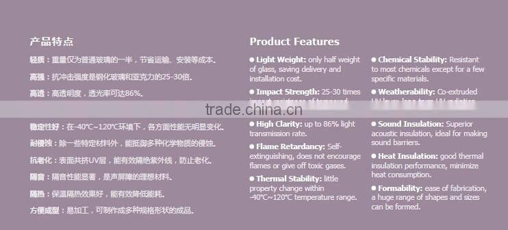 Sell grade A PC Solid Sheets for building materials