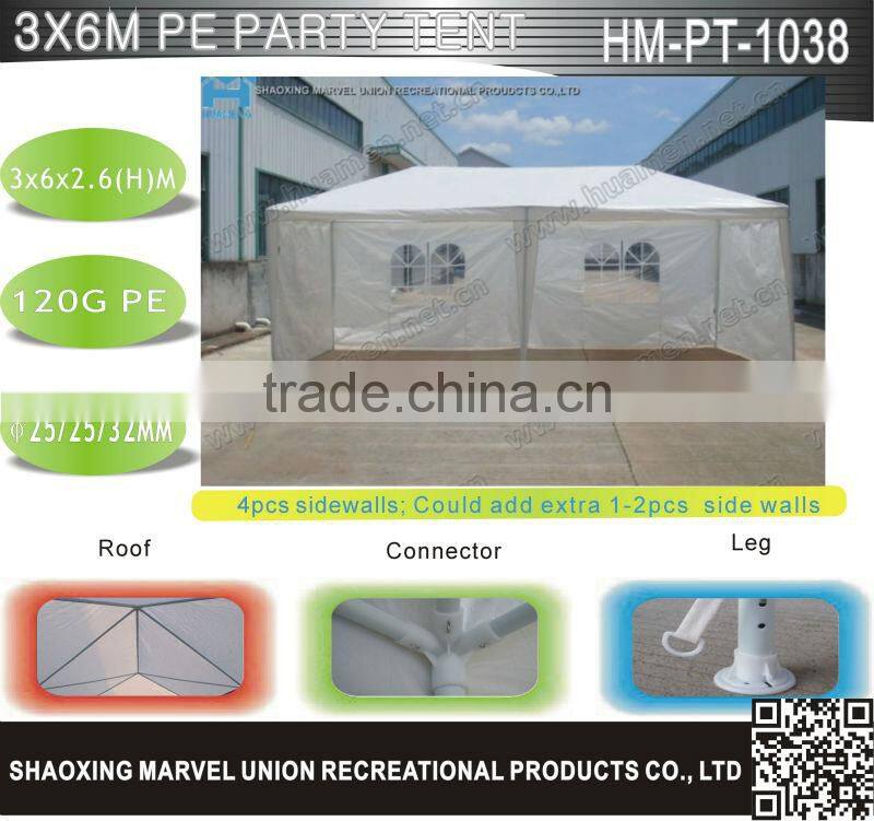 White PE Party Tents with windows 3x6m