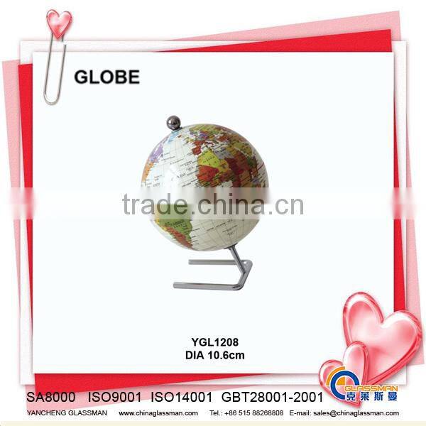 plastic deskpot globe with wood base YGL1212-20