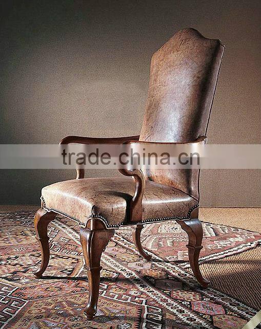 Luxury Spanish style wooden brown color dining armchair/chair
