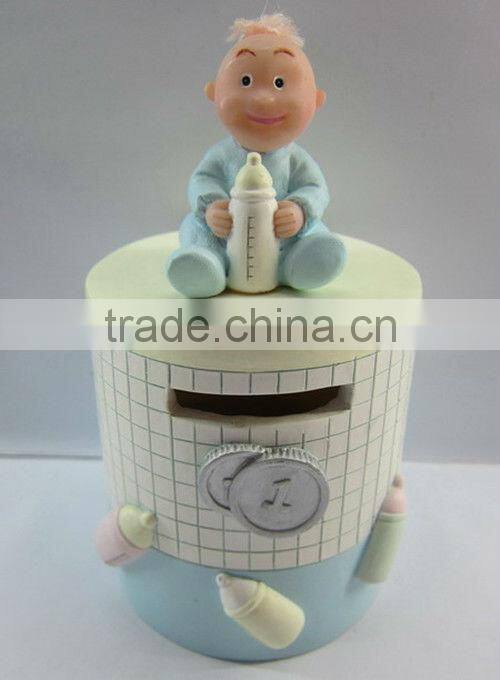 Artificial polyresin piggy coin box