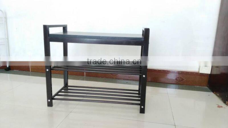 Three tiers metal shoes bench storage rack