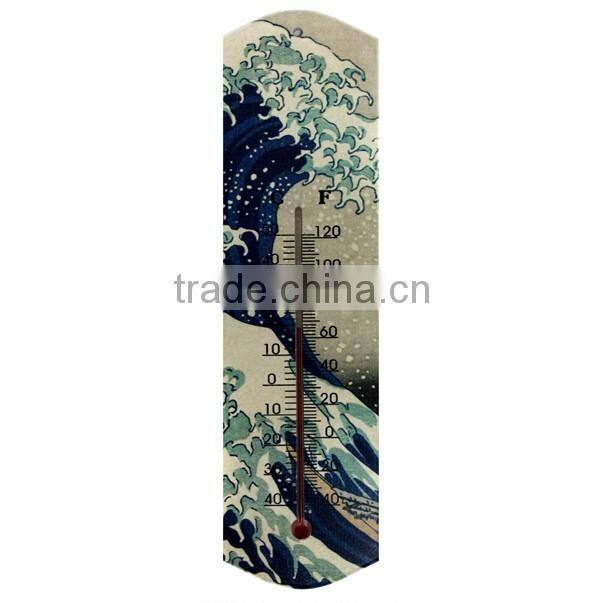 Personalized Wooden Painting for Home Decoration with Thermometer Vintage Look Wooden Picture Wooden Thermometer