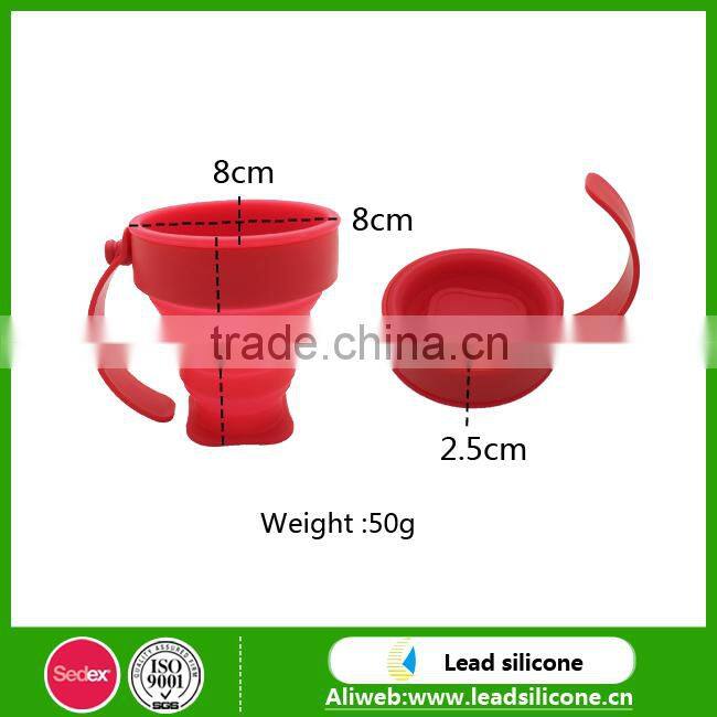 Portable safe reusable silicone collapsible cup / silicone folding cup