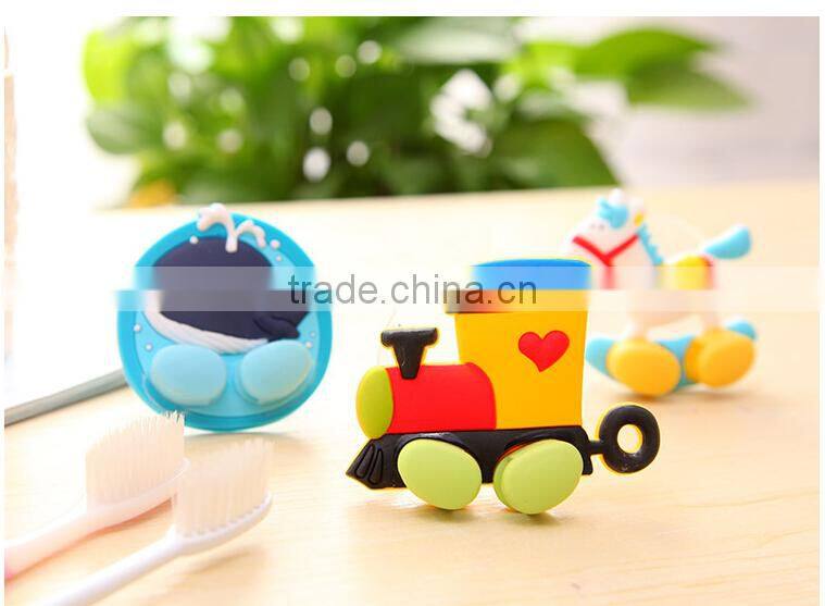 Q054 soft silicone cartoon small animal sucker single toothbrush holder