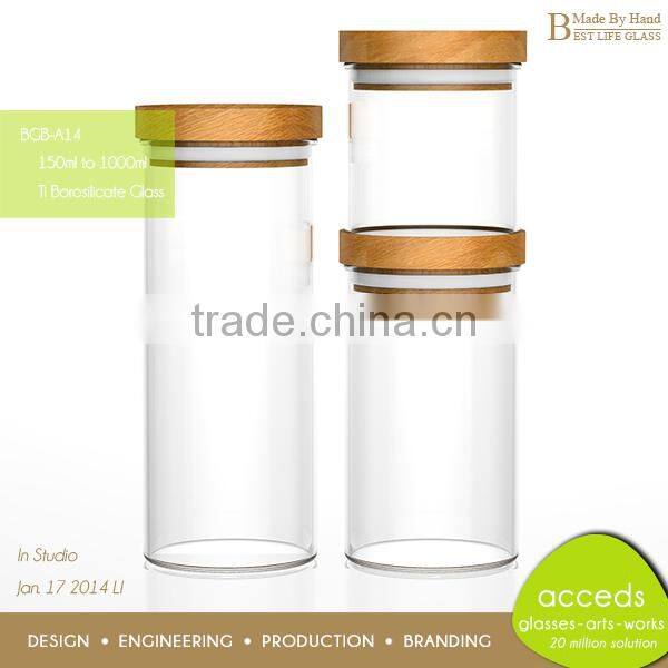Heat Resisitant OEM/ODM Handblown Novelty Borosilicate Glass Canister