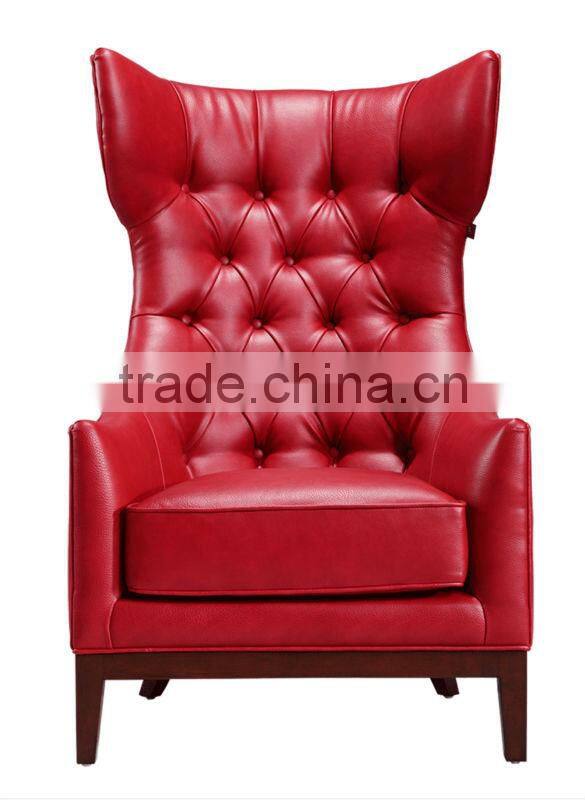 leather hotel sofa chair with foodrest stool