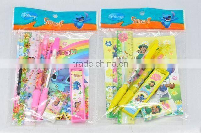 6PC ( 2PC Pen + Lead of pencil +Eraser +Ruler +Notebook) stationery