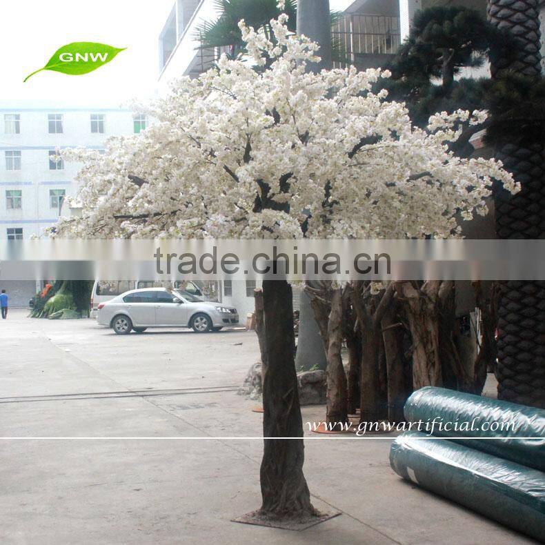 GNW BLS034-2 Artificial Magnolia Tree Silk Flowers With Fiberglass Stand For Sale