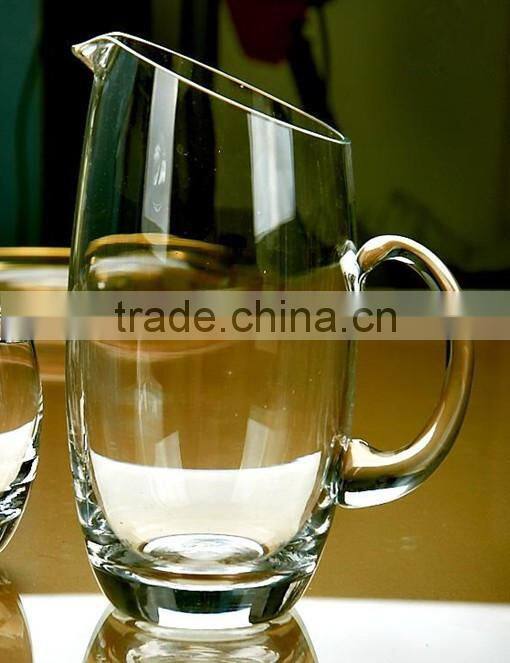 Lead free glass Wine Decanter with handle