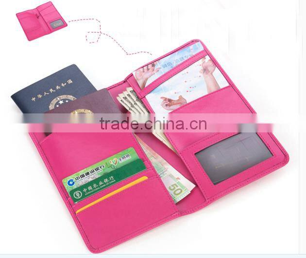 logo custom pu leather cheap passport holder for promotion gift