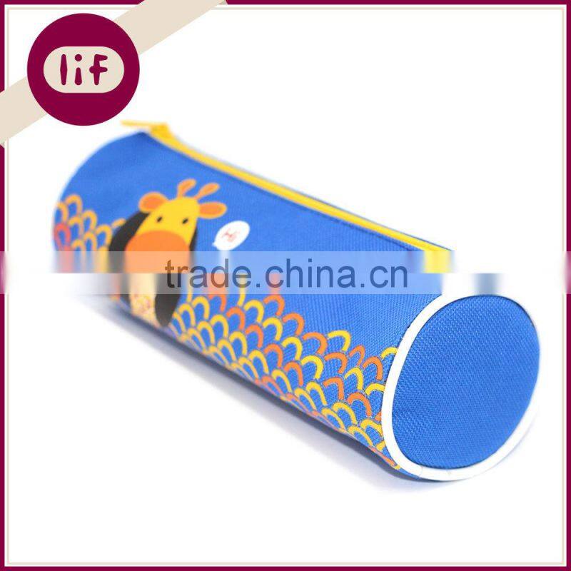 Lovely Cartoon Giraffe Round Profile Printing Canvas Pencil bag, Giraffe Printing Pencil Bag,Canvas Pencil Bag
