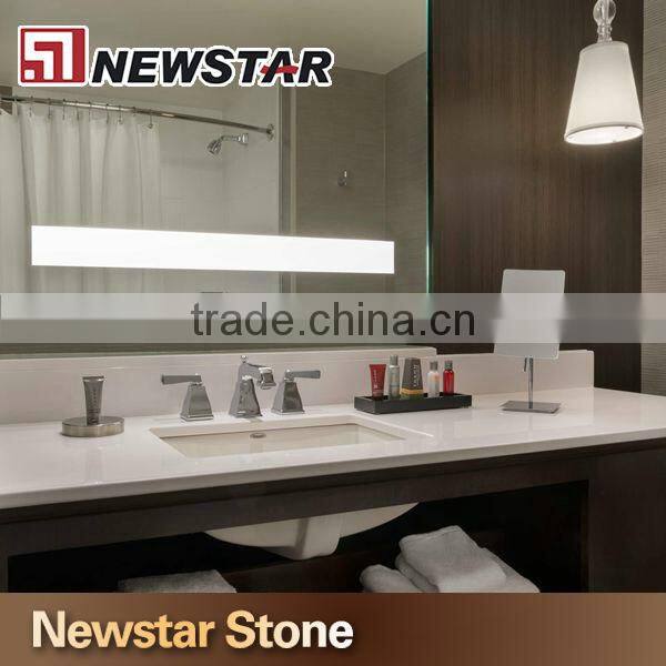 Newstar Pure White Quartz Stone Slabs Countertops Vanity Tops Quartz Vanity Top Artificial Quartz Stone