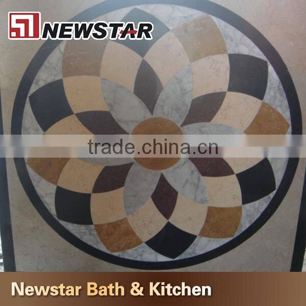 Chinese polished customize flower waterjet marble tiles