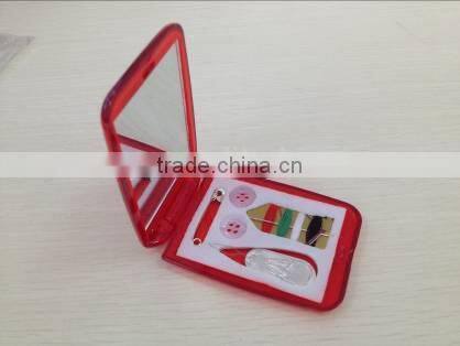 2015 New Design Plastic Needlework tool set Essential Sewing Tools Box Set With Mirror