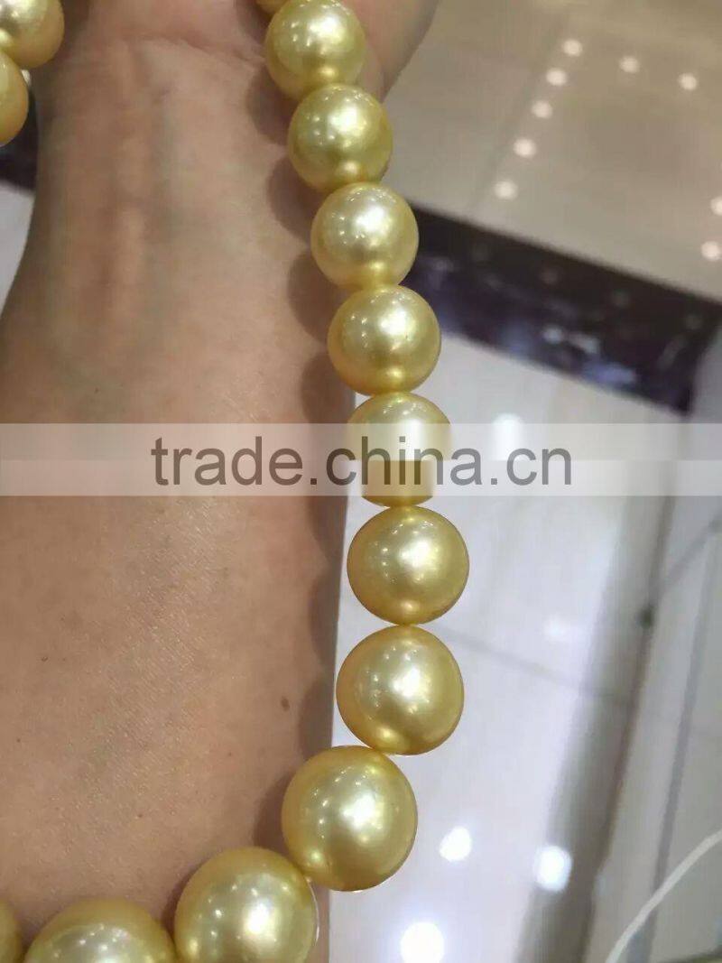 Best Real 11-12mm Golden South Sea Pearl Strands