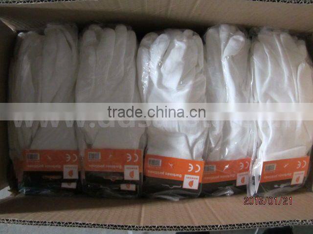 DDsafety Hot Sale PU Working Gloves White Nylon Working Gloves With White PU Safety Glove Working Gloves