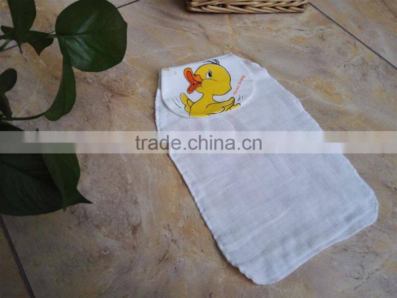 100% cotton muslin cartoon baby sweat towel baby sweat absorb towel