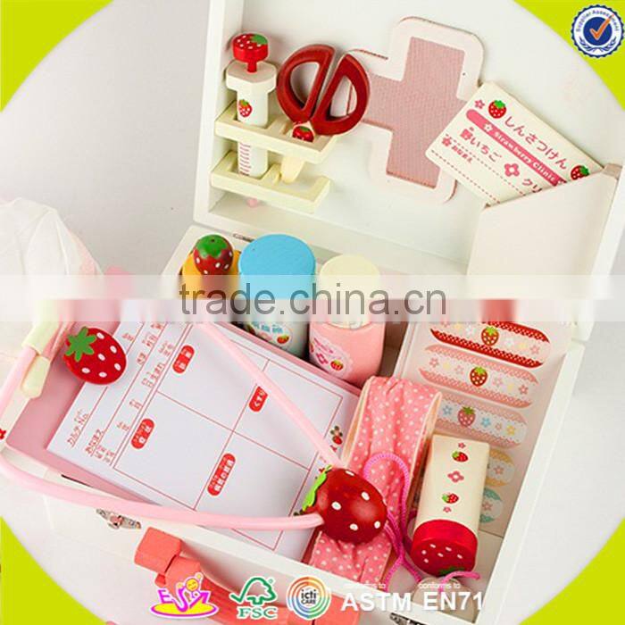 wholesale Good sale wooden medical box toy for kids,Pretend play child doctor toy,High quality wooden medical toy W10D012