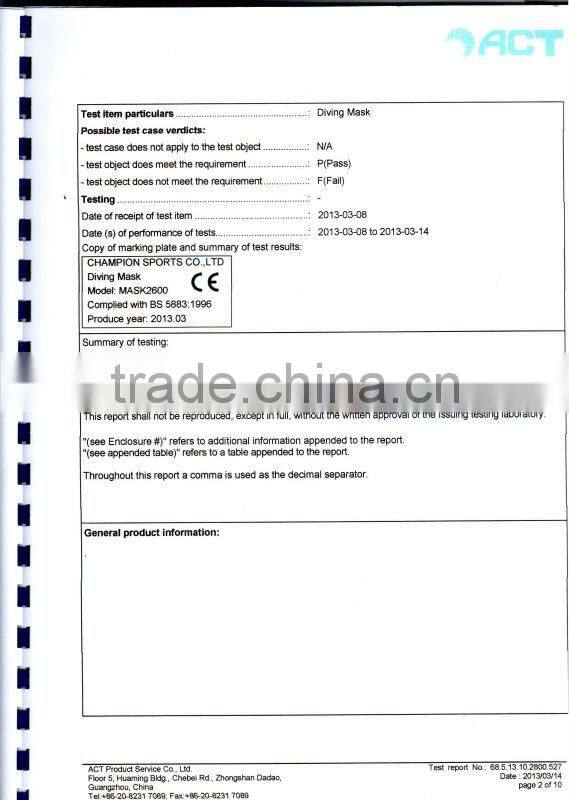 High quality, tempered glass silicone scuba diving set, diving goggles, diving masks (MK-402)