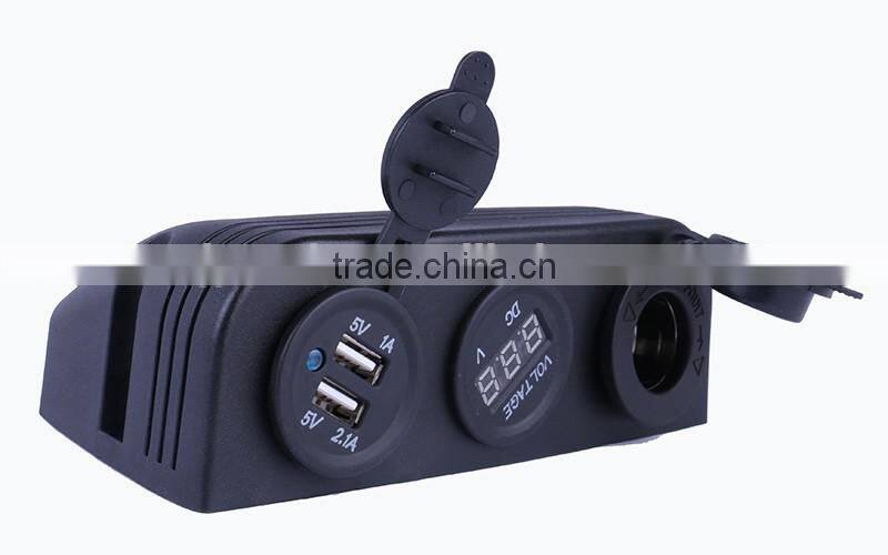 12V USB Charger Voltometer Socket