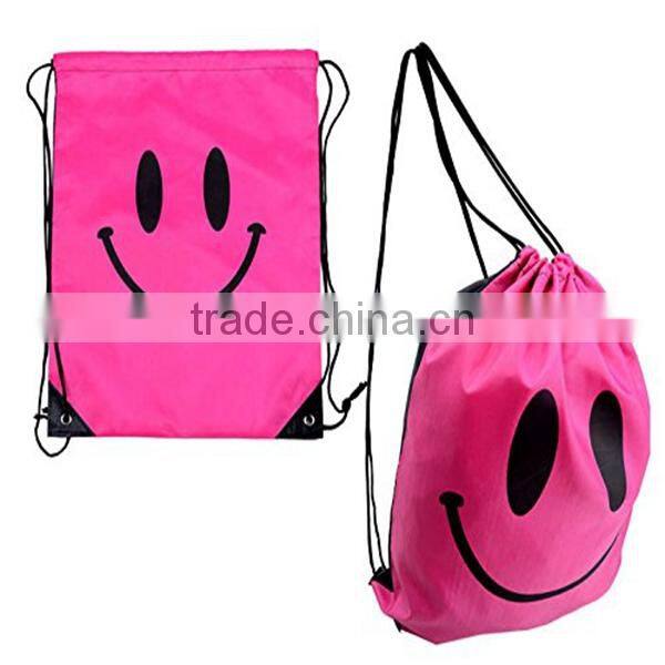 Recycled 210d Polyester Backpack Sport Cute Drawstring Bag for Kids