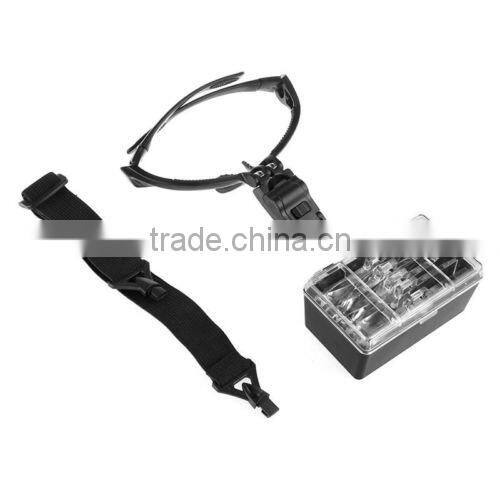 Adjustable Cabeza Lupa Lente Gafas Magnifier Glass LED Lampara a Joyeria Relojero 5 Lens
